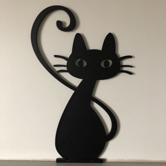 Chat Simone grand noir de Atelier Aristide - silhouette décoration en metal dans Deco de jardin autre