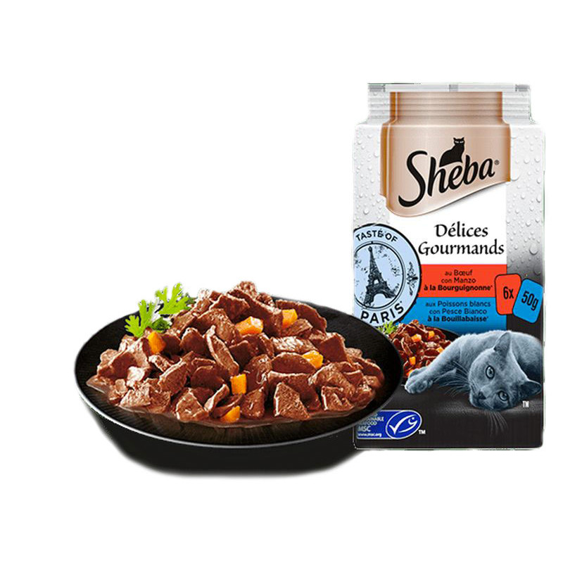 SHEBA DELICE GOURMAND TASTE OF PARI de Sheba - Pâtée pour chats dans Patees pour chats