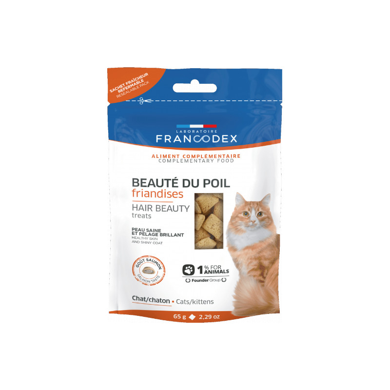 Friandises chat beaute poils de Francodex - anti puce et soin pour chien et chat dans Friandises pour chats