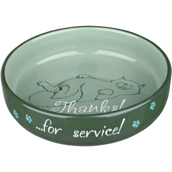 Gamelle plate thanks céramique 0.3l/15cm de Trixie - Produit pour animaux dans Gamelles, distributeurs et fontaines pour chats