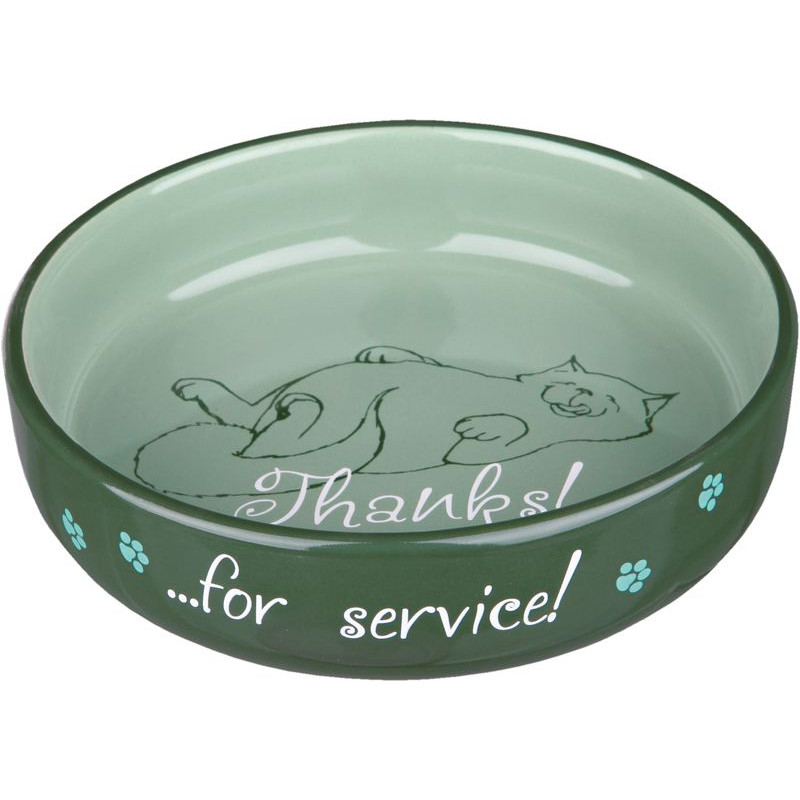 Gamelle plate thanks céramique 0.3l/15cm de Trixie - Produit pour animaux dans Gamelles, distributeurs et fontaines pour chats