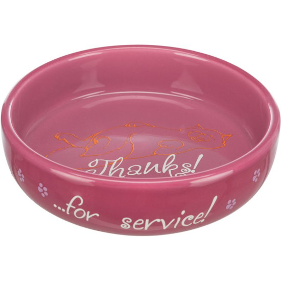 Gamelle plate thanks céramique 0.3l/15cm de Trixie - Produit pour animaux dans Gamelles, distributeurs et fontaines pour chats