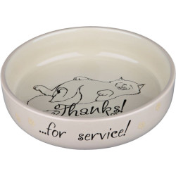 Gamelle plate thanks céramique 0.3l/15cm de Trixie - Produit pour animaux dans Gamelles, distributeurs et fontaines pour chats
