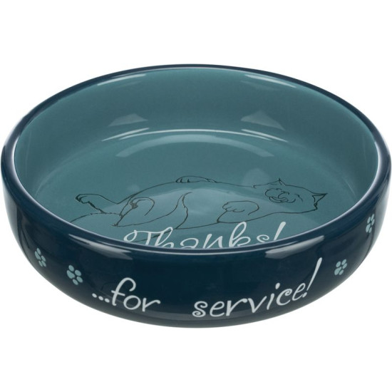 Gamelle plate thanks céramique 0.3l/15cm de Trixie - Produit pour animaux dans Gamelles, distributeurs et fontaines pour chats