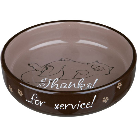 Gamelle plate thanks céramique 0.3l/15cm de Trixie - Produit pour animaux dans Gamelles, distributeurs et fontaines pour chats