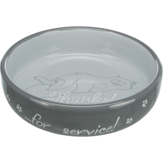 Gamelle plate thanks céramique 0.3l/15cm de Trixie - Produit pour animaux dans Gamelles, distributeurs et fontaines pour chats