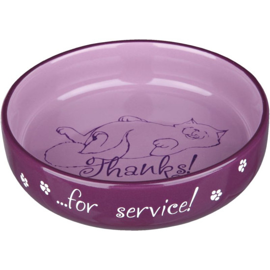 Gamelle plate thanks céramique 0.3l/15cm de Trixie - Produit pour animaux dans Gamelles, distributeurs et fontaines pour chats