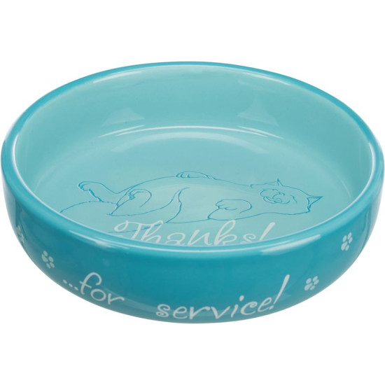 Gamelle plate thanks céramique 0.3l/15cm de Trixie - Produit pour animaux dans Gamelles, distributeurs et fontaines pour chats