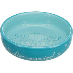 Gamelle plate thanks céramique 0.3l/15cm de Trixie - Produit pour animaux dans Gamelles, distributeurs et fontaines pour chats