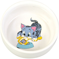Gamelle chat en céramique 0.3l/11cm blanc de Trixie - Produit pour animaux dans Gamelles, distributeurs et fontaines pour chats