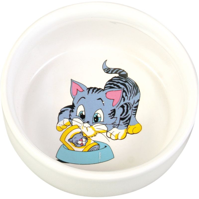 Gamelle chat en céramique 0.3l/11cm blanc de Trixie - Produit pour animaux dans Gamelles, distributeurs et fontaines pour chats