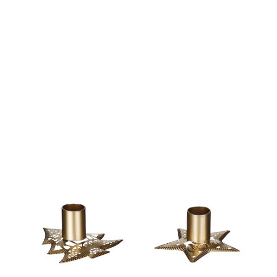 Bougeoir arbre etoile or h3.5 de Edelman - deco maison et noël dans 🍽️Décoration de table de Noël