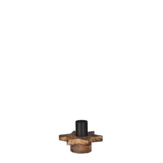 Bougeoir etoile marron.f h5.5 de Edelman - deco maison et noël dans 🍽️Décoration de table de Noël