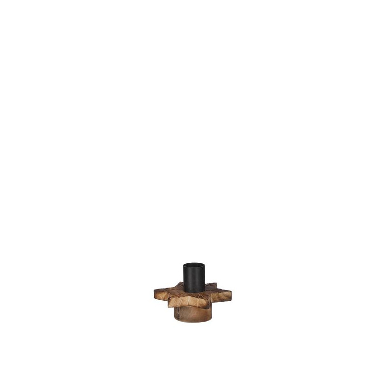Bougeoir etoile marron.f h5.5 de Edelman - deco maison et noël dans 🍽️Décoration de table de Noël