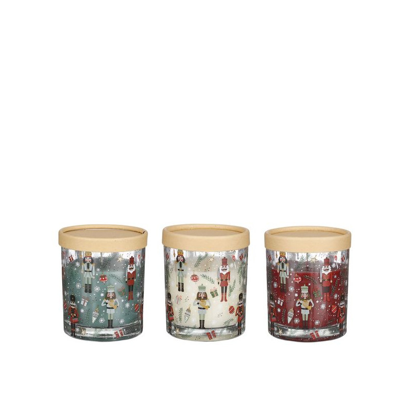 Bougie vert/rouge/blanc h11 d9.5 de Edelman - deco maison et noël dans 🍽️Décoration de table de Noël
