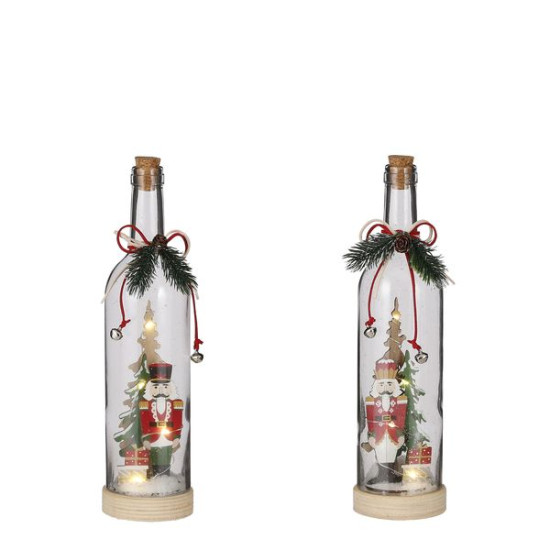 Bouteille casse.noix rouge h31 de Edelman - deco maison et noël dans 🍽️Décoration de table de Noël