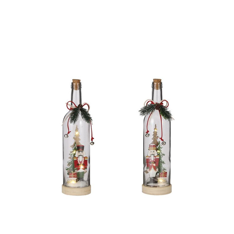 Bouteille casse.noix rouge h31 de Edelman - deco maison et noël dans 🍽️Décoration de table de Noël