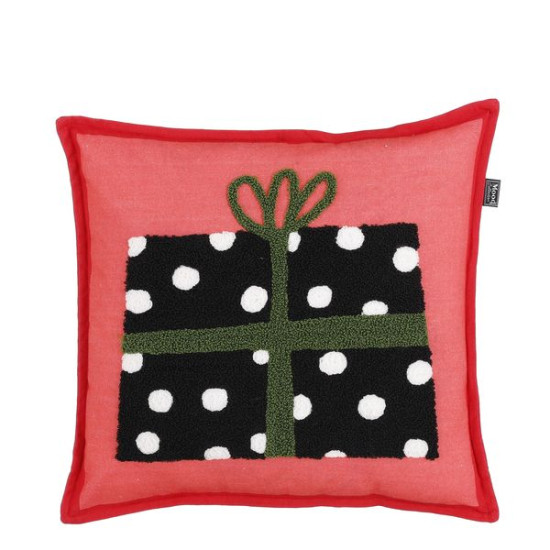 Coussin cadeau rouge 45x45cm de Edelman - deco maison et noël dans 🛋️Coussin et plaid de Noël