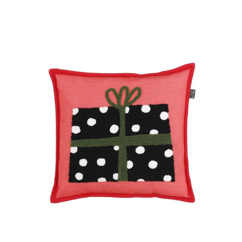 Coussin cadeau rouge 45x45cm de Edelman - deco maison et noël dans 🛋️Coussin et plaid de Noël