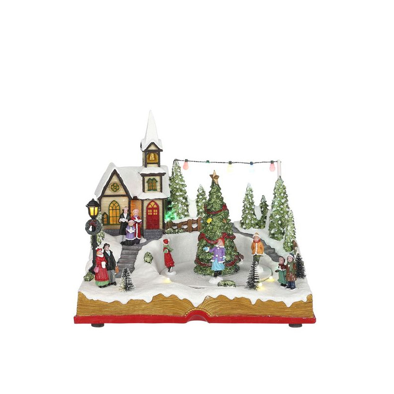 Little village in book 27x20xh24.5 de Edelman - deco maison et noël dans 🏘️Villages miniatures