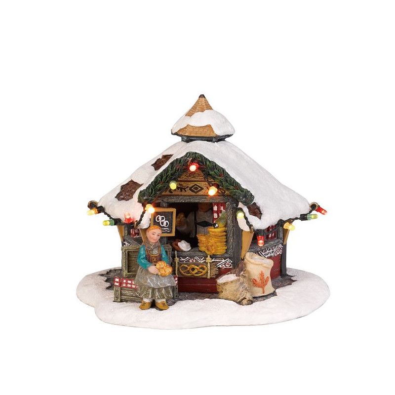 Marchand de bretzel 13x13xh12 de Edelman - deco maison et noël dans 🏘️Villages miniatures