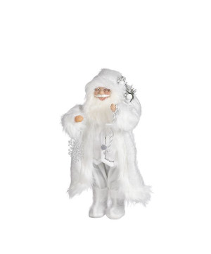 Pere noel blanc h47 de Edelman - deco maison et noël dans 🎅Figurine de Noël
