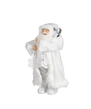 Pere noel blanc h63 de Edelman - deco maison et noël dans 🎅Figurine de Noël