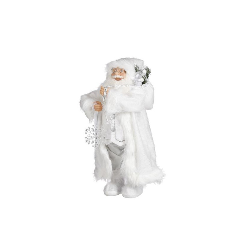 Pere noel blanc h63 de Edelman - deco maison et noël dans 🎅Figurine de Noël