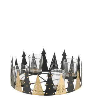 Porte bougie sapin de noel or h9.5 d26 de Edelman - deco maison et noël dans 🏘️Villages miniatures