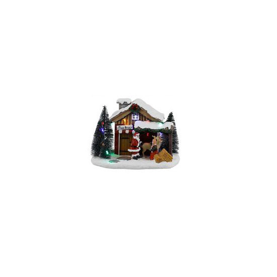 Scene maison du père noel 21x13.5xh16 de Edelman - deco maison et noël dans 🏘️Villages miniatures