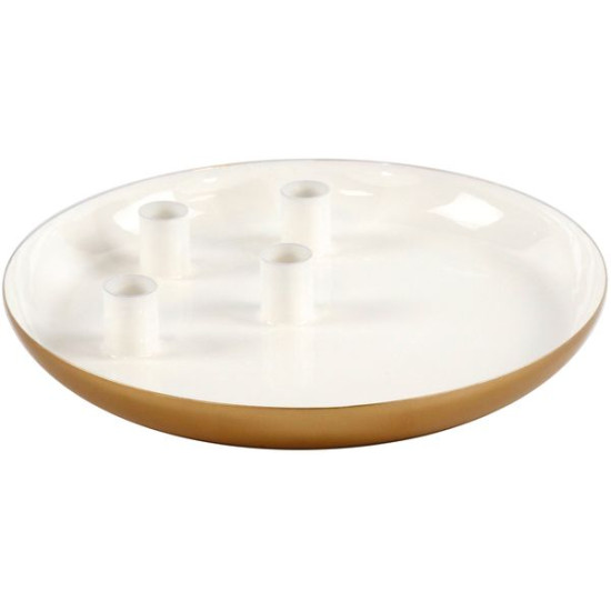 /Bougeoir deluxe blanc d25 de Hoff - Décoration de la maison dans Bougeoirs et lanterne pour bougies