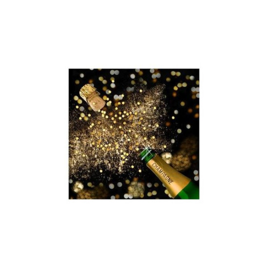 Serviette champagne 33cm de Braun Company - Serviettes et nappes papier dans 🍽️Décoration de table de Noël