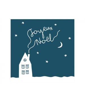 Serviette joyeux noel bleu 33cm de Braun Company - Serviettes et nappes papier dans 🍽️Décoration de table de Noël