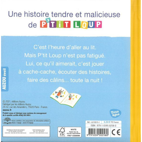 P'tit loup ne veut pas dormir de Jardinerie Bordeaux Libourne Gironde dans 📕Livre pour enfants