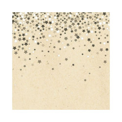 Serviette etoile magique nature 33cm de Braun Company - Serviettes et nappes papier dans 🍽️Décoration de table de Noël