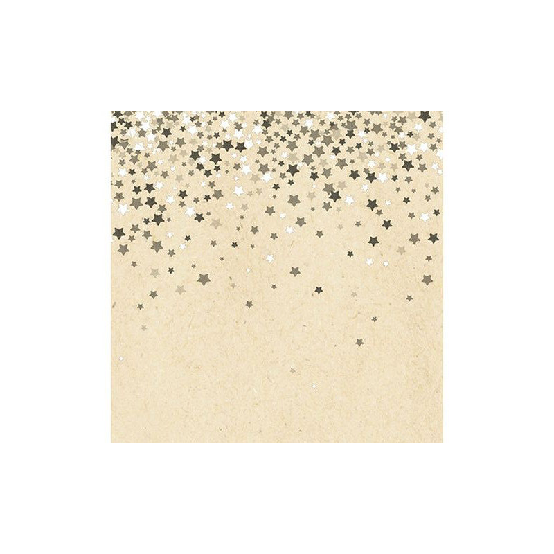Serviette etoile magique nature 33cm de Braun Company - Serviettes et nappes papier dans 🍽️Décoration de table de Noël