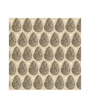 Serviette pommes de pin or 33cm de Braun Company - Serviettes et nappes papier dans 🍽️Décoration de table de Noël