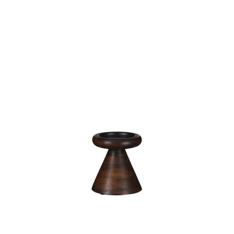 Bougeoir limma marron.f h12 d11 de Edelman - deco maison et noël dans Bougeoirs et lanterne pour bougies