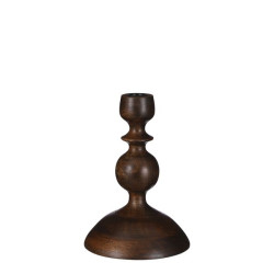 Bougeoir lindy marron.f h22 d15 de Edelman - deco maison et noël dans Bougeoirs et lanterne pour bougies
