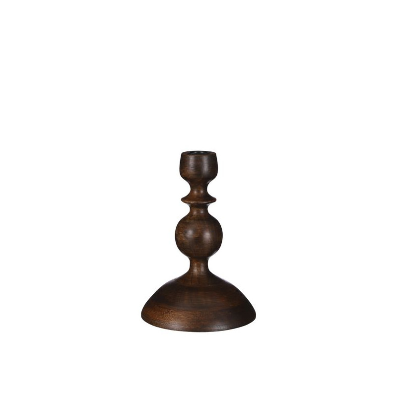 Bougeoir lindy marron.f h22 d15 de Edelman - deco maison et noël dans Bougeoirs et lanterne pour bougies