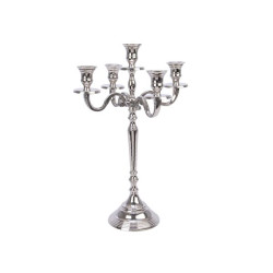 /Bougeoir aluminium vernis argent h40 de Kaemingk - deco de la maison dans Bougeoirs et lanterne pour bougies