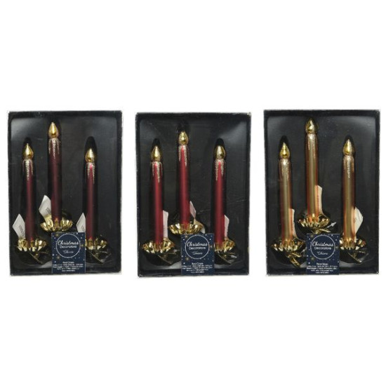Bougie sur clip champagne pail. d4.3 h4.8 x3 de Kaemingk - deco de la maison dans 🕯️ Bougies et encens