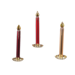 Bougie sur clip champagne pail. d4.3 h4.8 x3 de Kaemingk - deco de la maison dans 🕯️ Bougies et encens