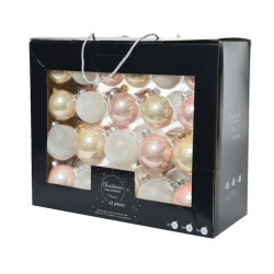 /Boules verre paillettes mix rose doux/coul d7 de Kaemingk - deco de la maison dans Boule pour sapin de Noël