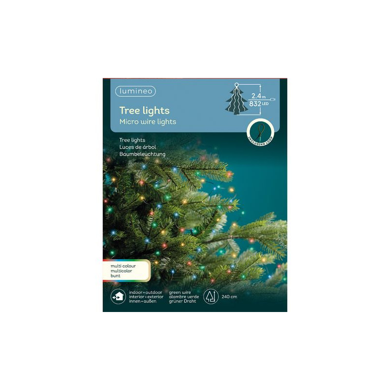 /Chute sapin 832l vert/multi 240cm de Kaemingk - deco de la maison dans 💡Guirlande et déco électrique