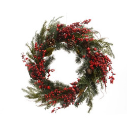 /Couronne baies vert/rouge d60 de Kaemingk - deco de la maison dans ❄️Couronne de Noël