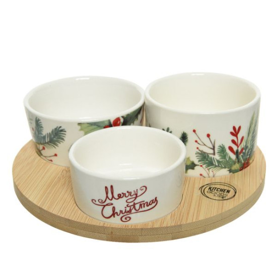 /Set tapas bambou decalco blanc/couleur de Kaemingk - deco de la maison dans 🍽️Décoration de table de Noël