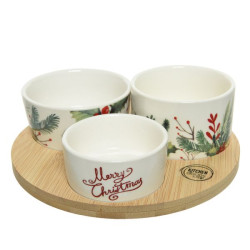 /Set tapas bambou decalco blanc/couleur de Kaemingk - deco de la maison dans 🍽️Décoration de table de Noël