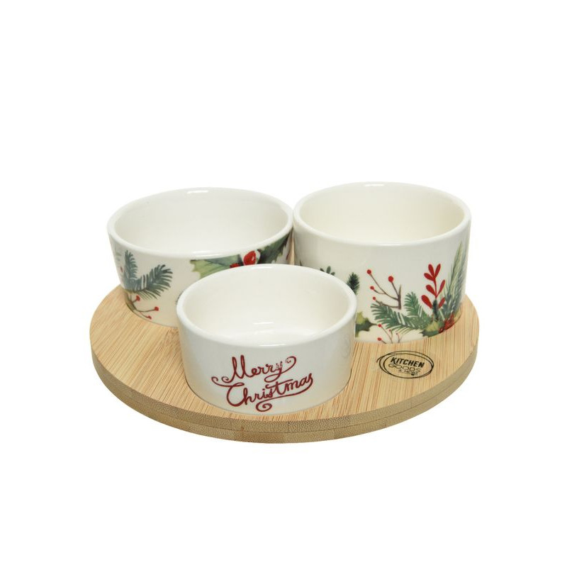 /Set tapas bambou decalco blanc/couleur de Kaemingk - deco de la maison dans 🍽️Décoration de table de Noël