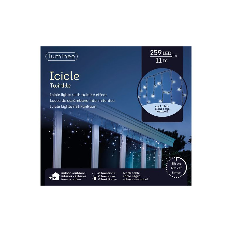 /Stalactite noir/blanc froid 11m-259l de Kaemingk - deco de la maison dans 💡Guirlande et déco électrique